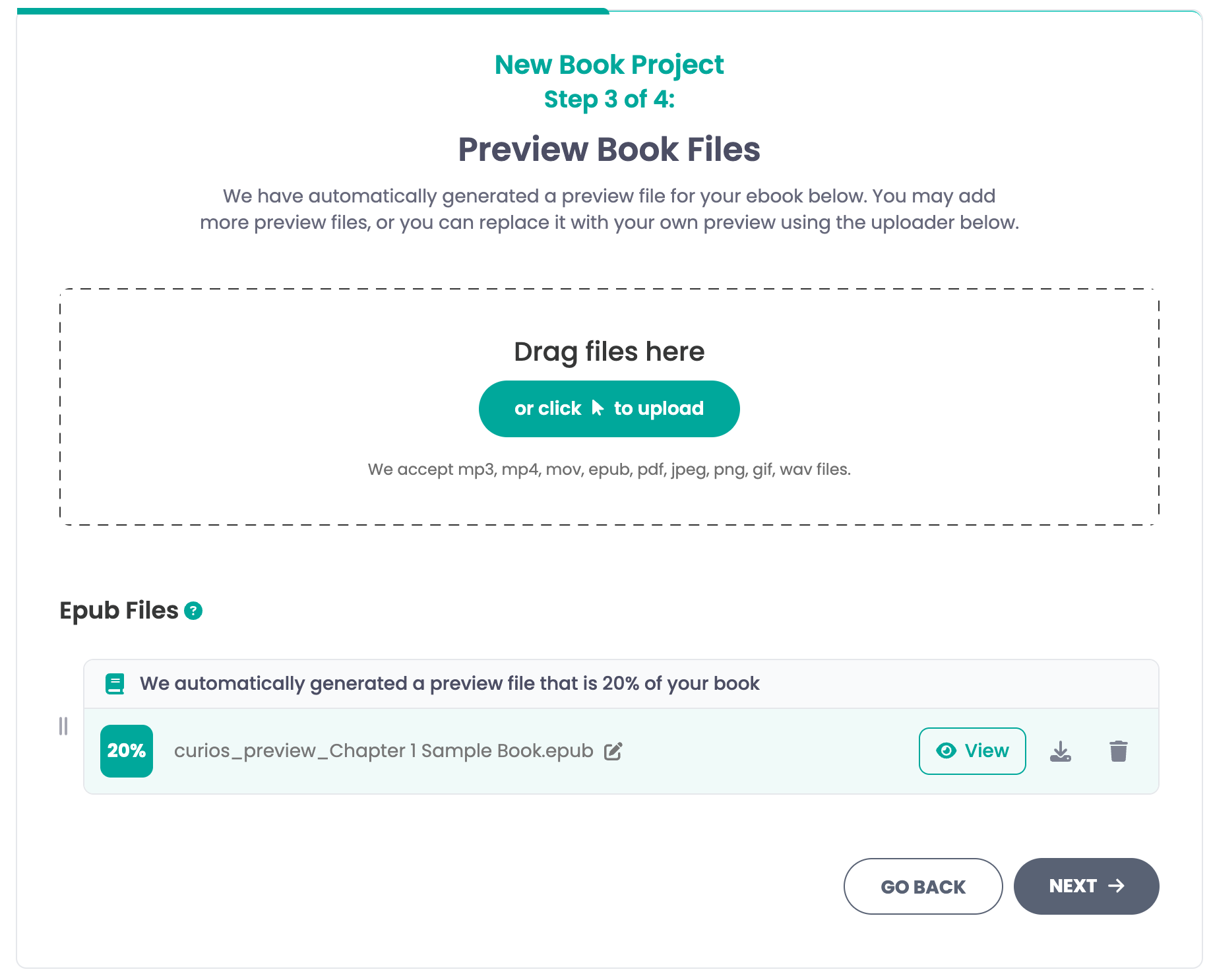 Manage preview files